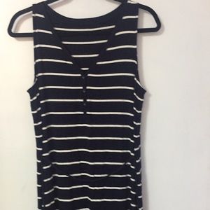 Striped Sleeveless Shirt Dress